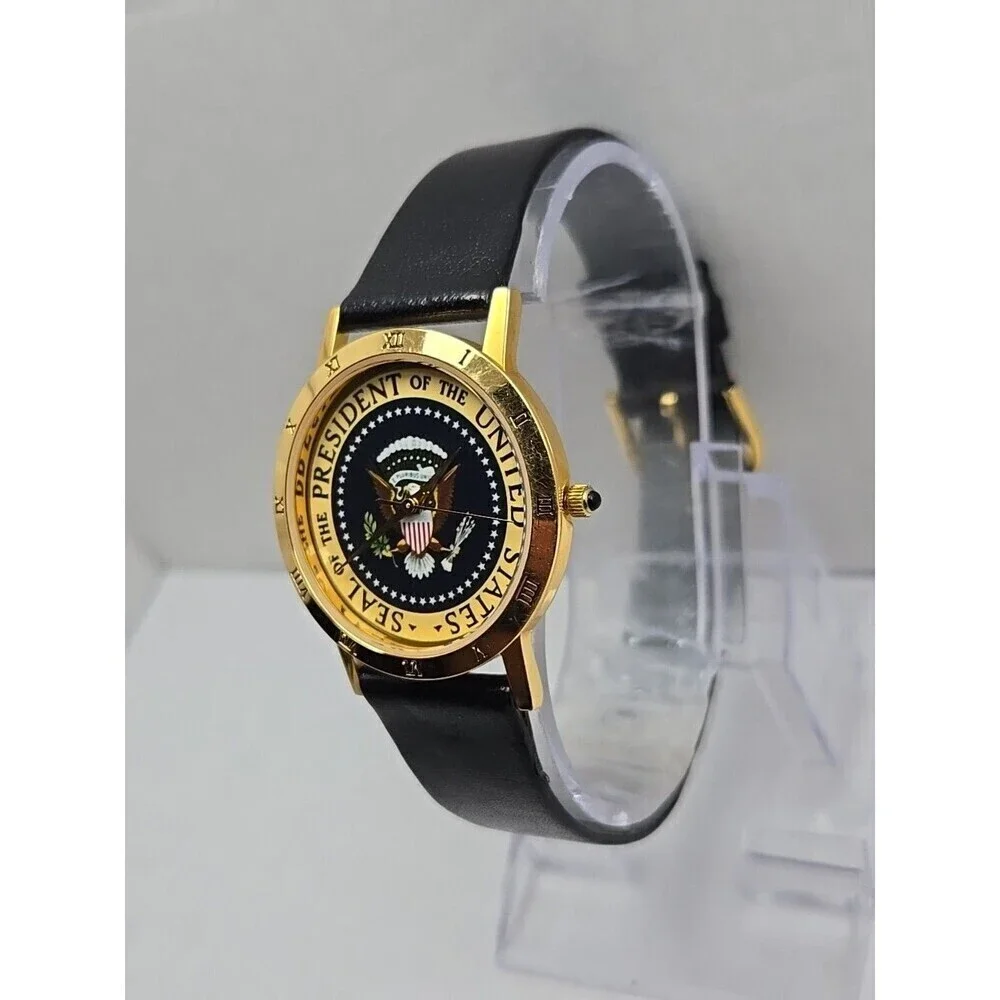 Image Watches Presidential Seal Gold Tone Quartz Unisex 34mm New Battery USA